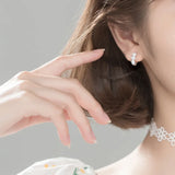 925 Sterling Silver Flowers Hoop Earrings for Women