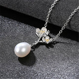 925 Silver Clover Flower Pendant Necklace for Wedding