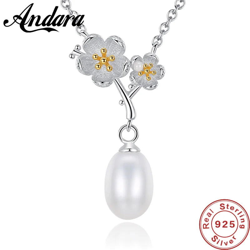 925 Silver Clover Flower Pendant Necklace for Wedding