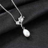 925 Silver Clover Flower Pendant Necklace for Wedding