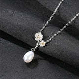 925 Silver Clover Flower Pendant Necklace for Wedding