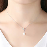 925 Silver Clover Flower Pendant Necklace for Wedding