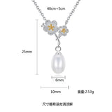 925 Silver Clover Flower Pendant Necklace for Wedding