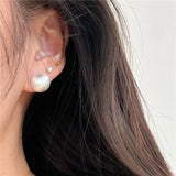 925 Silver Frosted Round Stud Earrings Women's Fine Jewelry