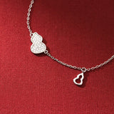 925 Sterling Silver CZ Zircon Gourd Charm Bracelet Wedding Jewelry