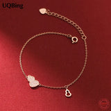 925 Sterling Silver CZ Zircon Gourd Charm Bracelet Wedding Jewelry