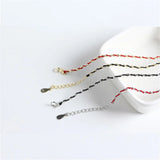 Real 925 Sterling Silver Red Rope Woven Bracelet Chain for Women
