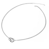 925 Sterling Silver Double Circle Necklace Chain for Women Men