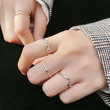 925 Silver Geometric Adjustable Ring Women Party Fine Jewelry Punk Accessories