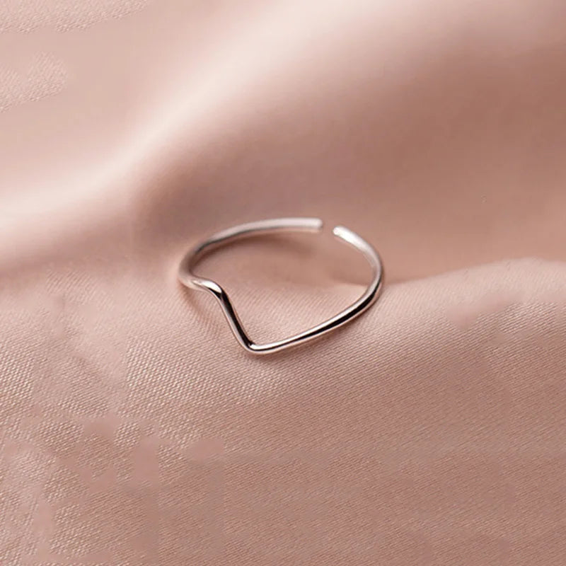 925 Silver Geometric Adjustable Ring Women Party Fine Jewelry Punk Accessories