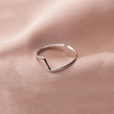 925 Silver Geometric Adjustable Ring Women Party Fine Jewelry Punk Accessories