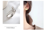 925 Silver Concave Stud Earrings Minimalist Allergy-Free