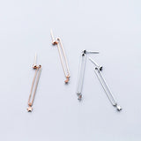 925 Silver Geometric Rectangular Drop Earrings with Star OL Jewelry