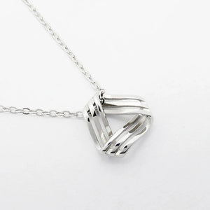 925 Silver Geometric Pendant Triangle Necklace 40+3cm Chain Women's Jewelry