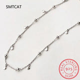925 Silver Geometric Round Choker Necklace Women Minimalist Fine Jewelry