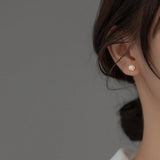 925 Silver Pearl Stud Earrings Romantic Jewelry for Women