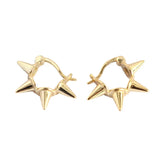 925 Silver Spike Hoop Earrings Geometric Design Hip Hop Rock Unisex Ear Jewelry