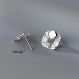 925 Silver Geometric Stud Earrings Square Cut Post Studs Hypoallergenic