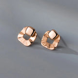 925 Silver Geometric Stud Earrings Square Cut Post Studs Hypoallergenic