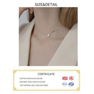925 Silver Geometric Dot Lucky Letter Choker Necklace