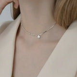 925 Silver Geometric Dot Lucky Letter Choker Necklace