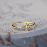 925 Silver Zircon Cross Ring Women's Wedding Retro Jewelry