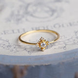 925 Silver Zircon Cross Ring Women's Wedding Retro Jewelry