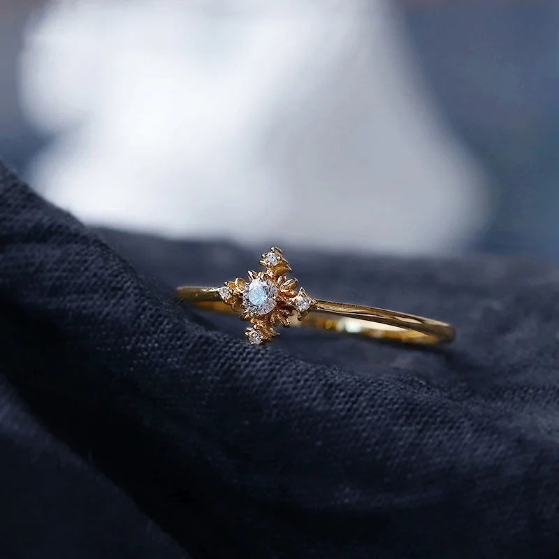 925 Silver Zircon Cross Ring Women's Wedding Retro Jewelry