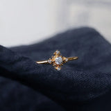 925 Silver Zircon Cross Ring Women's Wedding Retro Jewelry