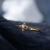 925 Silver Zircon Cross Ring Women's Wedding Retro Jewelry
