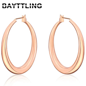 925 Sterling Silver Gold/Rose Glossy Hoop Earrings