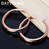925 Sterling Silver Gold/Rose Glossy Hoop Earrings
