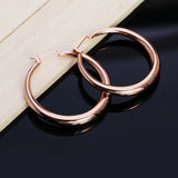 925 Sterling Silver Gold/Rose Glossy Hoop Earrings