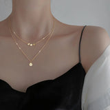 925 Silver Good Luck Double-layer Bead Pendant Necklace Female Jewelry Gift