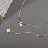 925 Silver Good Luck Double-layer Bead Pendant Necklace Female Jewelry Gift