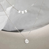 925 Silver Good Luck Double-layer Bead Pendant Necklace Female Jewelry Gift