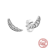 925 Silver Heart Arrow Feather CZ Earrings for Women