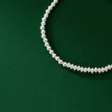 925 Sterling Silver Heart Beads Green CZ Bracelet Women Jewelry