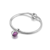 925 Sterling Silver Heart Charm Bead for Bracelet Necklace