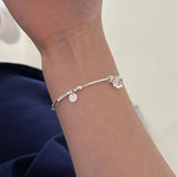 925 Sterling Silver Heart Charm Bracelet for Women Hand Chain Bangle