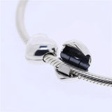 925 Sterling Silver Heart Clip Charms Beads for Bracelets