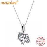 925 Silver Heart Monkey Pendant Necklace for Mum Girlfriend Child