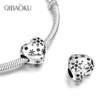 925 Silver Heart Star Snowflake Beads Charm Bracelets Diy Charms
