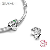 925 Sterling Silver Heart-shaped Flower Love Beads for Jewelry Making