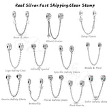 925 Sterling Silver Hearts Safety Chain Butterfly for Bracelets