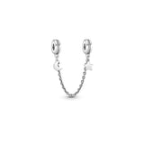 925 Sterling Silver Hearts Safety Chain Butterfly for Bracelets