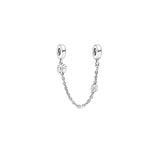 925 Sterling Silver Hearts Safety Chain Butterfly for Bracelets
