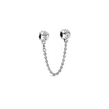 925 Sterling Silver Hearts Safety Chain Butterfly for Bracelets