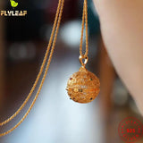 925 Silver Aromatherapy Oil Ball Pendant Necklace Plated Light Jewelry