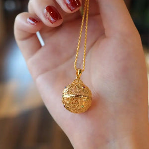 925 Silver Aromatherapy Oil Ball Pendant Necklace Plated Light Jewelry